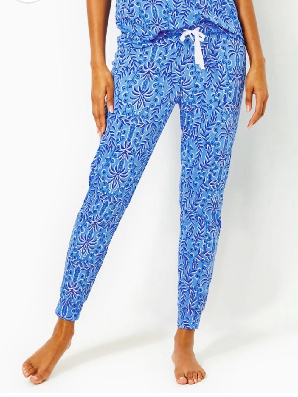 Lilly Pulitzer TINSELY PJ KNIT PANT, ABACO BLUE HAVE IT BOTH RAYS Womens Size XL